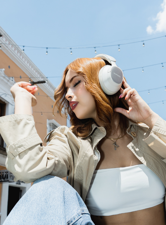 HAYLOU FlowLoop S33 over-ear headphones lifestyle photo